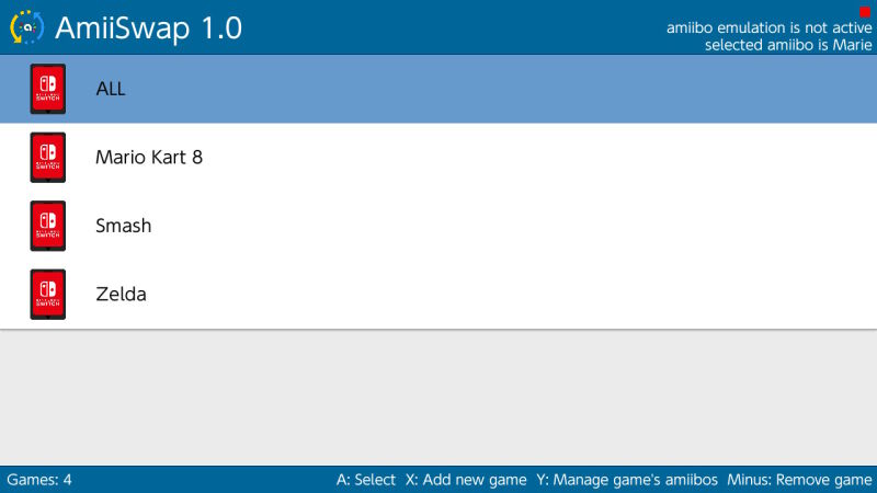 AmiiSwap game list